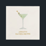Martini Cocktail Wedding Shower of Bachelorette Servet<br><div class="desc">Dit servet is voorzien van een waterverf schilderij van een martinieglas. Pas aan met uw informatie en verander om het even welke formulering om uw gebeurtenis aan te passen.</div>