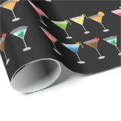 Martini Cocktails Art Wrapping Paper Cadeaupapier (Rol Hoek)
