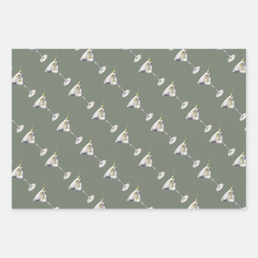Martini cocktails bar patroon inpakpapier vel (Voorkant)