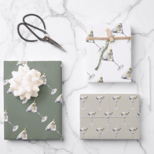 Martini cocktails bar patroon inpakpapier vel