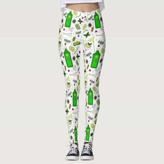 Martini Cocktails Gin en Tonic Drinken Mixologist Leggings (Voorkant)