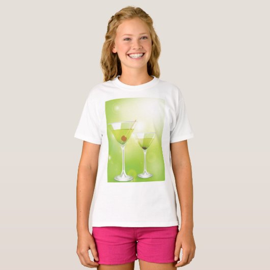 Martini Cocktails Meisjes T-shirt (Voorkant volledig)