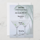 Martini Cocktails Party Tropische Uitnodiging (Achterkant)