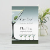 Martini Cocktails Uitnodiging Sjabloon (Staand voorkant)