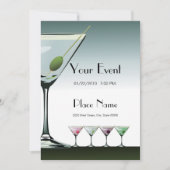 Martini Cocktails Uitnodiging Sjabloon 2 (Voorkant)