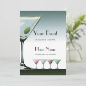 Martini Cocktails Uitnodiging Sjabloon 2 (Staand voorkant)