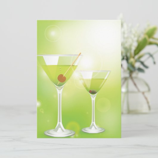 Martini Cocktails Uitnodigingen (Staand voorkant)