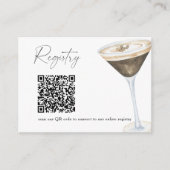 Martini Coffee QR-code bruiloftsshower cadeau-lijs Informatiekaartje (Voorkant)