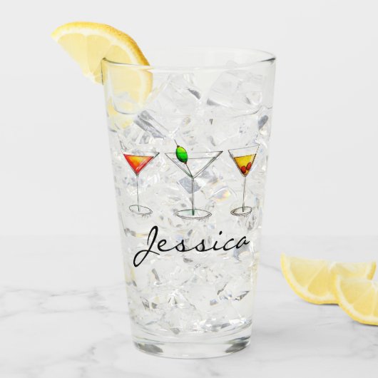 Martini Cosmo Manhattan Mixed Drink Cocktails Glas (Voorkant ijs)