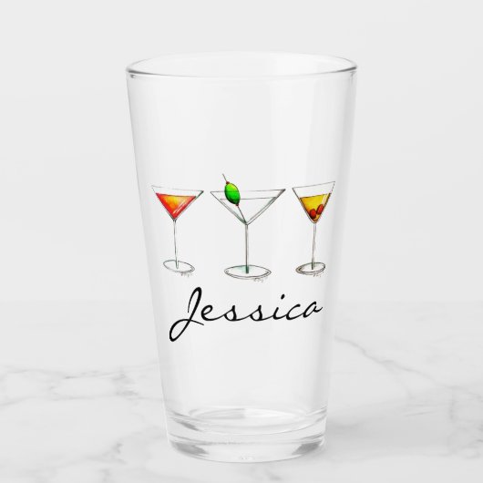 Martini Cosmo Manhattan Mixed Drink Cocktails Glas (Voorkant)