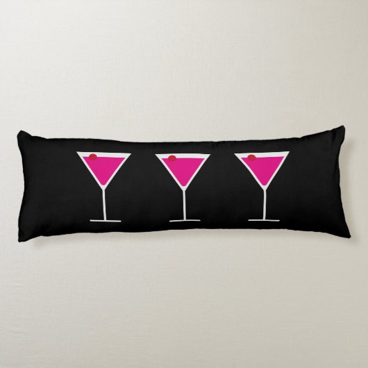 Martini Cosmopolitan Cocktail Drink Martini Glass Lichaamskussen (Achterkant)