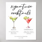 Martini Cosmopolitan Signature Cocktails Menu Poster (Voorkant)