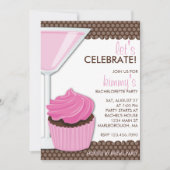 Martini & Cupcake Bachelorette Kaart (Voorkant)