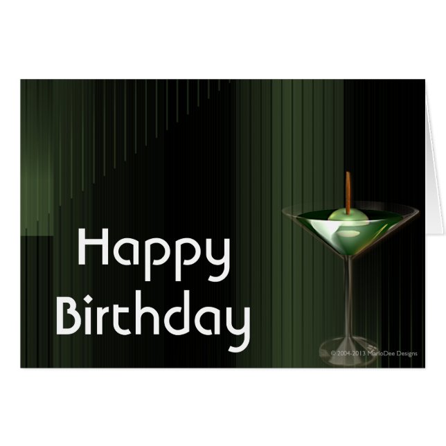 Martini Custom Happy Birthday Wenskaart (Voorkant Horizontaal)