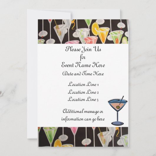 Martini Custom Invites Kaart (Voorkant)