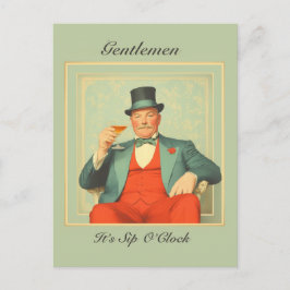  Martini Dandy - Heren Het is Sip O'Clock Briefkaart