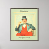 Martini Dandy - Heren Het is Sip O'Clock Canvas Afdruk (Voorkant)