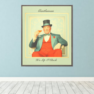 Martini Dandy - Heren Het is Sip O'Clock Canvas Afdruk