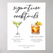 Martini Dark & Stormy Signature Cocktails Menu Poster (Voorkant)