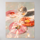 Martini & Disco Bal Kunstprint: Licht Roze Bar Aut Poster (Voorkant)