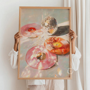 Martini & Disco Bal Kunstprint: Licht Roze Bar Aut Poster