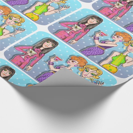 Martini Divas WRAPPING PAPER Cadeaupapier (Hoek)