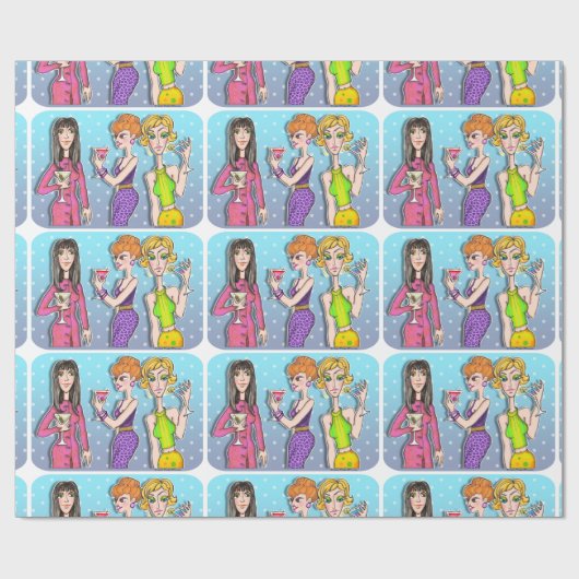 Martini Divas WRAPPING PAPER Cadeaupapier (Vlak)