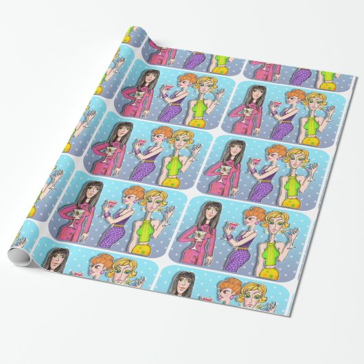 Martini Divas WRAPPING PAPER Cadeaupapier (Uitgerold)