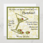 Martini Divorce Party Invitation Kaart (Voorkant / Achterkant)
