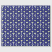 Martini-drankjes op blauwe achtergrond cadeaupapier (Vlak)