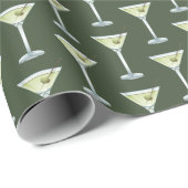 Martini-drankjes op olijfgroene achtergrond cadeaupapier (Rol Hoek)