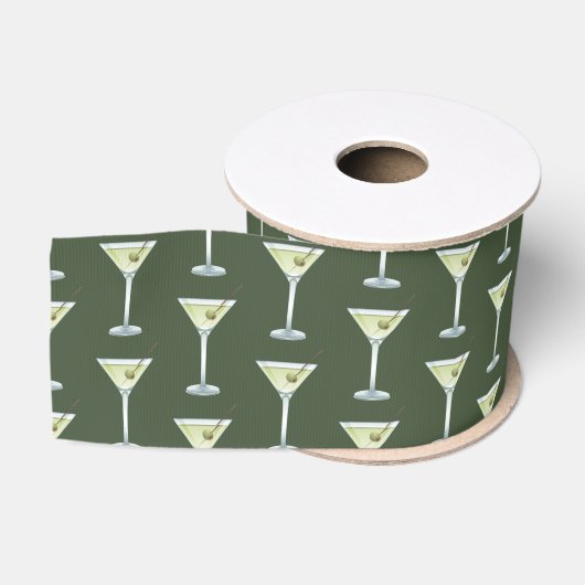 Martini-drankjes op olijfgroene achtergrond grosgrain lint (Spoel)