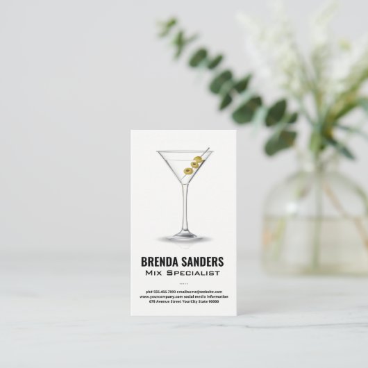 Martini Drink | Bartender Visitekaartje (Staand voorkant)