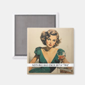 Martini Drink Grappig Retro 50s Gezegde Magneet (Voorkant / Achterkant)