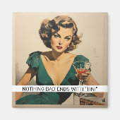 Martini Drink Grappig Retro 50s Gezegde Magneet (Voorkant)