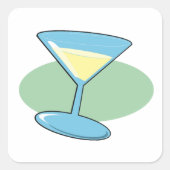 Martini Drink in een glazen vierkant ticker Vierkante Sticker (Voorkant)
