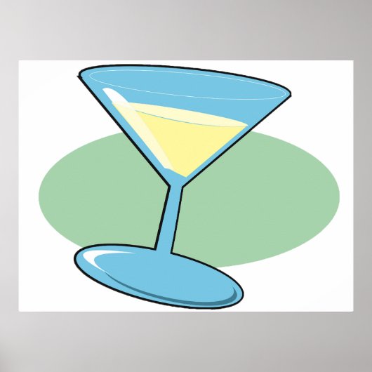 Martini Drink in een Poster van glas (Voorkant)