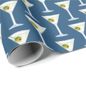 Martini Drink op blauw Cadeaupapier (Rol Hoek)