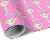 Martini Drink op roze Cadeaupapier (Rol Hoek)
