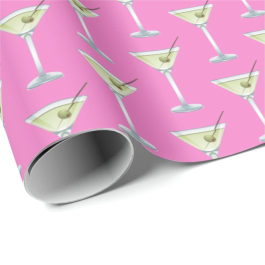 Martini Drink op roze Cadeaupapier (Rol Hoek)