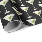 Martini Drink op zwart Cadeaupapier (Rol Hoek)