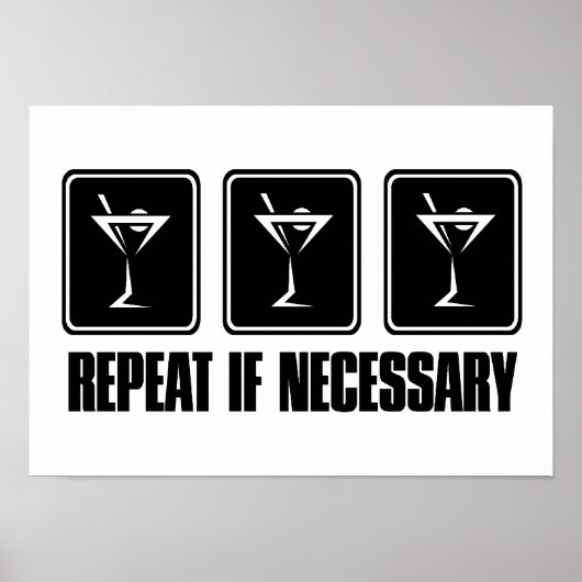 Martini Drink Signs - herhaal indien nodig Poster (Voorkant)