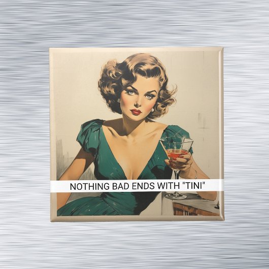 Martini drinken grappige retro 50s uitdrukking magneet