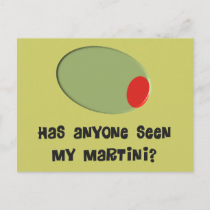 Martini Drinkers T-Shirts en Gifts Olive Design Briefkaart
