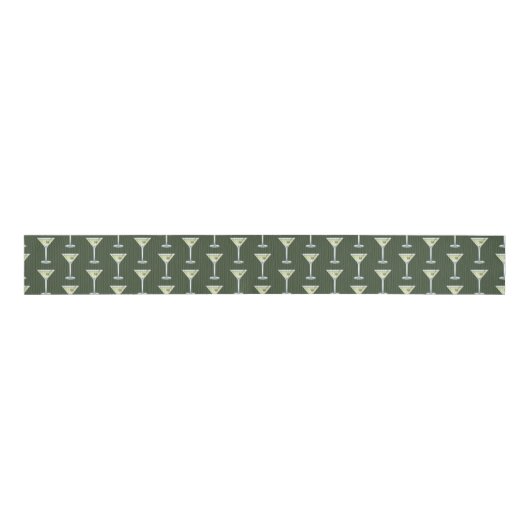 Martini Drinks On Olive Green Background Grosgrain Lint (Voorkant)
