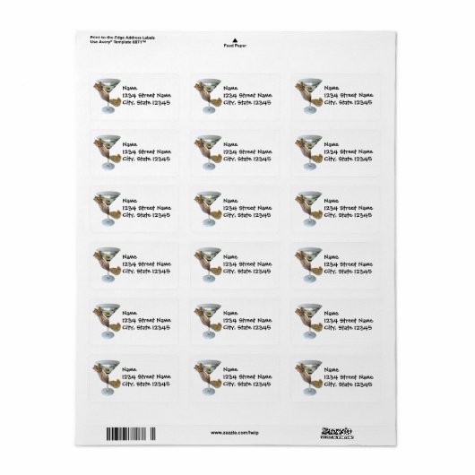 Martini Eekhoorn adreslabel Etiket (Full Sheet)