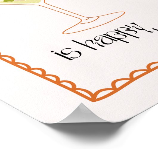 Martini Elk uur is gelukkig uur Poster (Hoek)