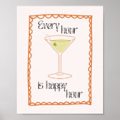 Martini Elk uur is gelukkig uur Poster (Voorkant)
