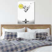 "Martini en een plons" kunst aan de muur Canvas Afdruk (Insitu (Slaapkamer))