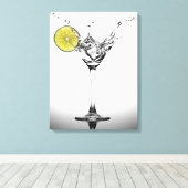 "Martini en een plons" kunst aan de muur Canvas Afdruk (Insitu (Houten vloer))